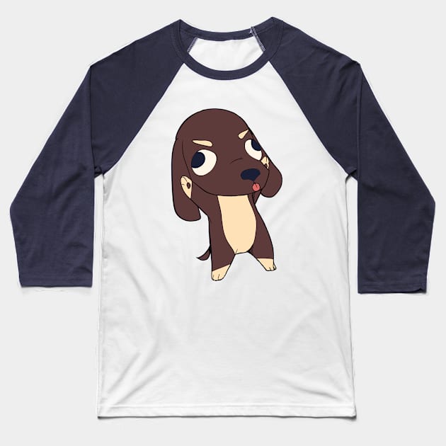 Dachshund Love Baseball T-Shirt by Grumpysheep